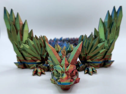 Dragón Winged: Verde Rojo Azul